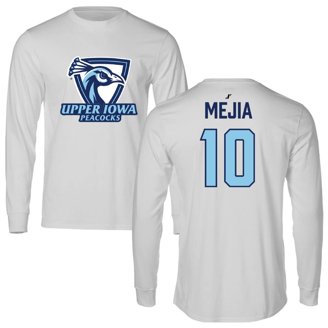 Upper Iowa University Soccer (W) Light Gray Performance Long Sleeve - #10 Melanie Mejia