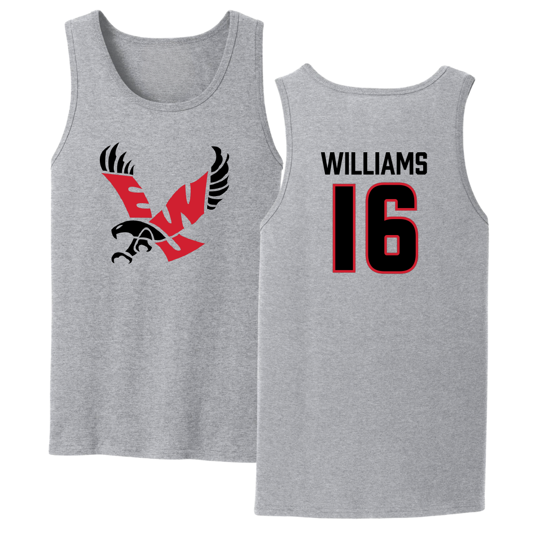 Eastern Washington University Football Sport Gray Tank Top - #16 Miles Williams