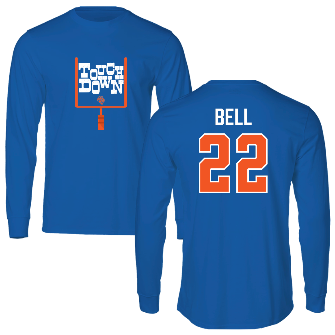 Savannah State University Football Blue Touchdown Long Sleeve - #22 Darrian Bell