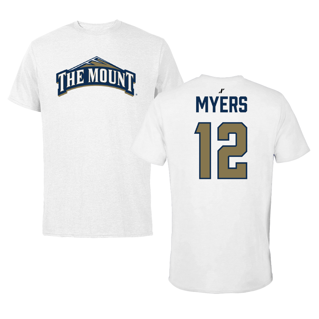 Mount St. Mary's University Rugby (W) White Tee - #12 Lily Myers