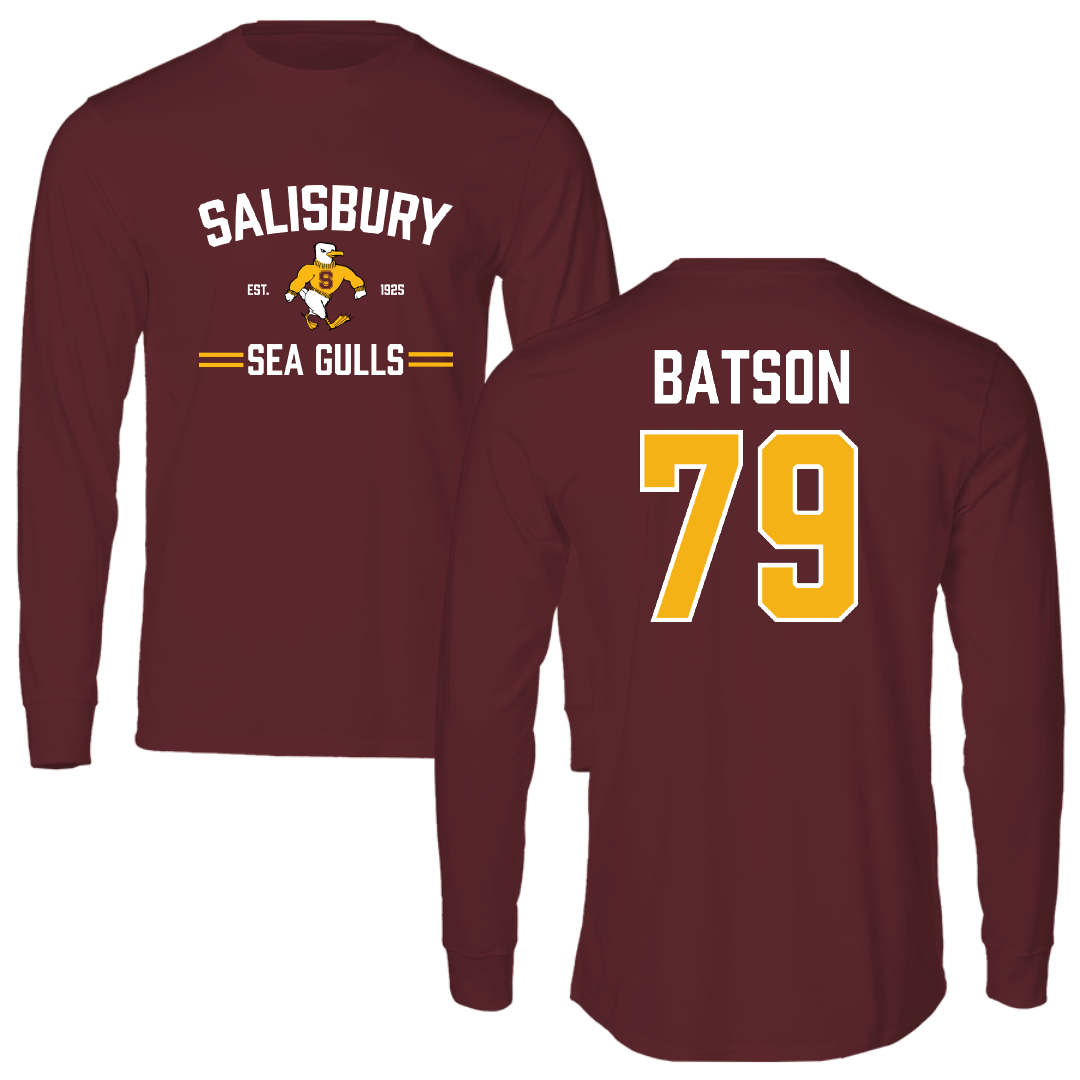 Salisbury University Football Maroon General Long Sleeve - #79 Kahlil Batson