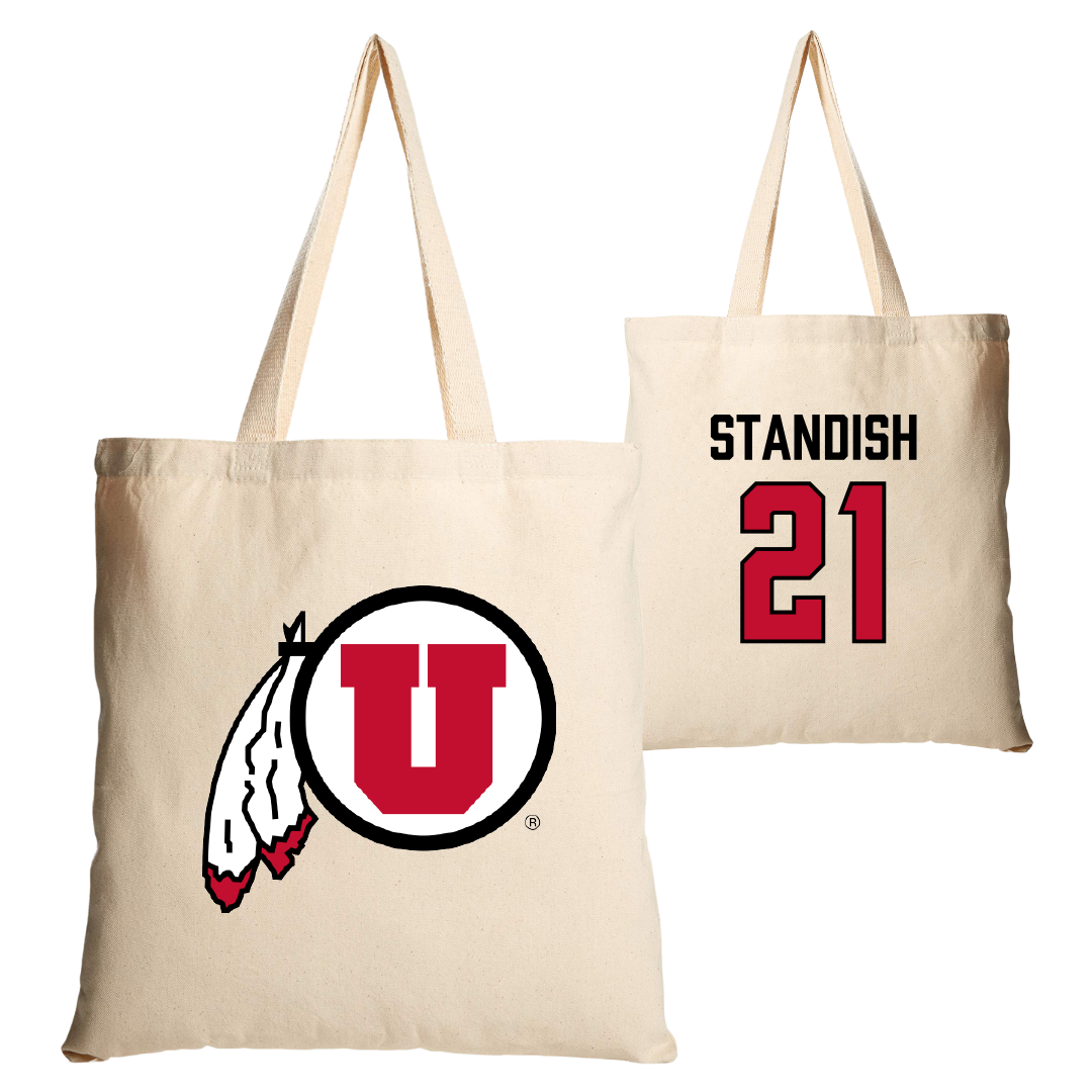 University of Utah Soccer Tan Canvas Tote Bag - #21 Kaela Standish