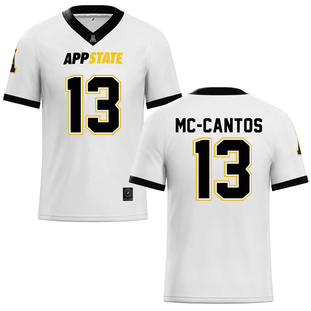 Appalachian State University White Football Jersey - #13 Elijah Mc-Cantos
