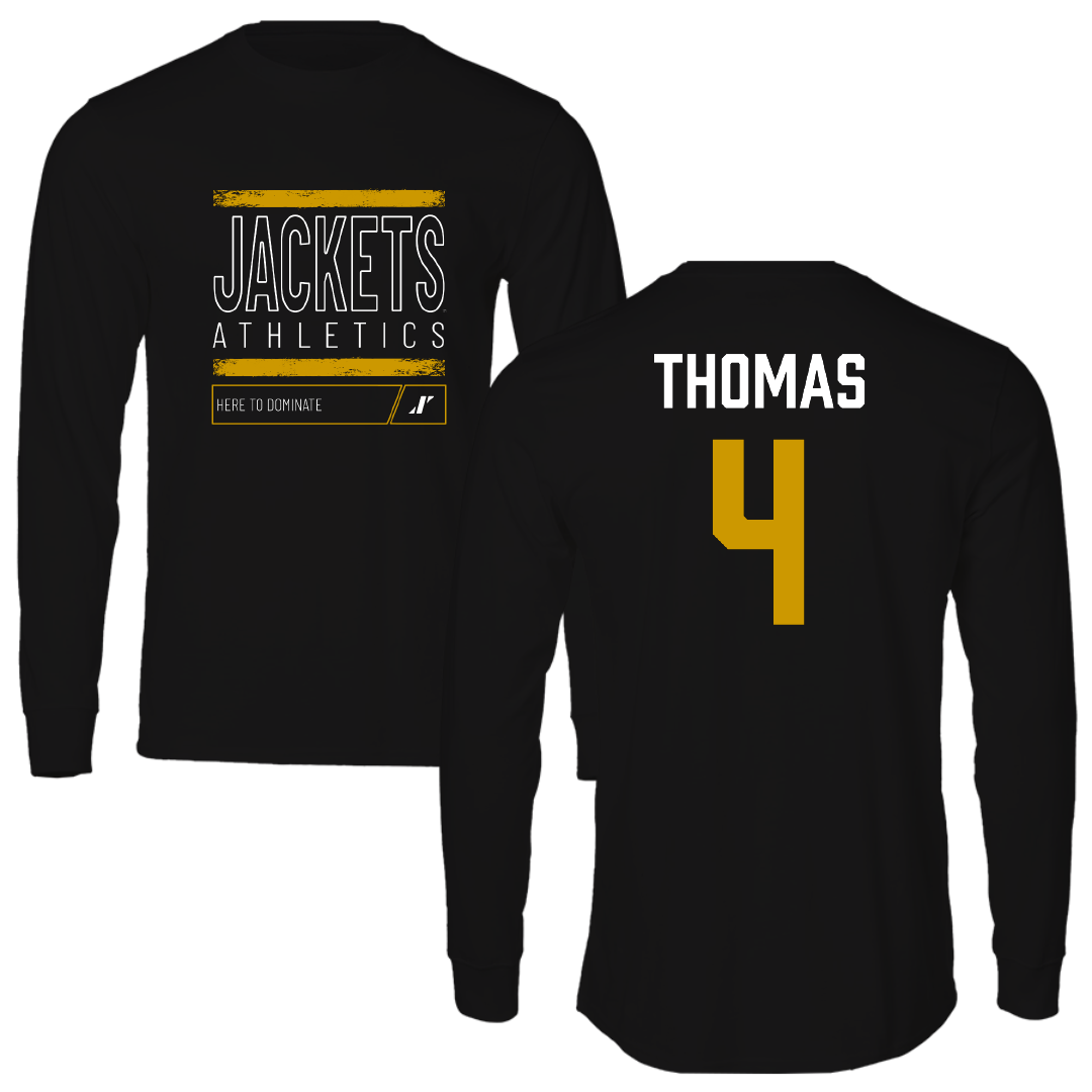 West Virginia State University Basketball (W) Black Dominate Performance Long Sleeve - #4 Desire’e Thomas