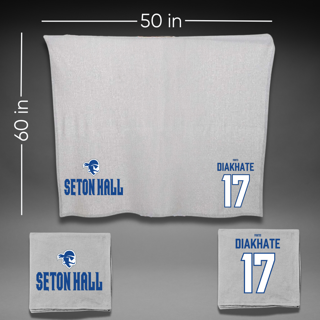 Seton Hall University Rugby Gray Blanket - #17 Averett Diakhate