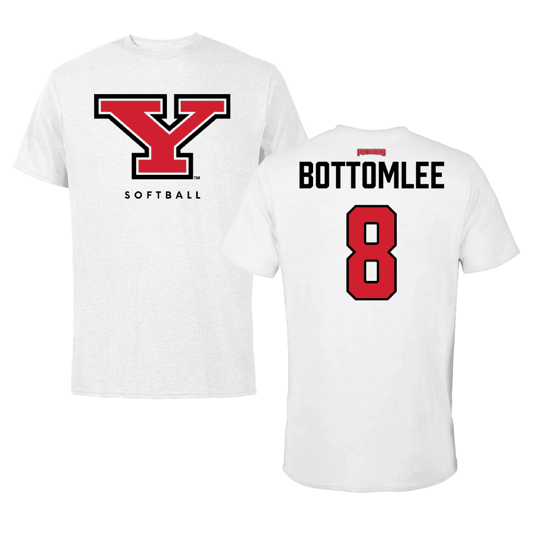 Youngstown State University Softball White Performance Tee - #8 Naomi Bottomlee