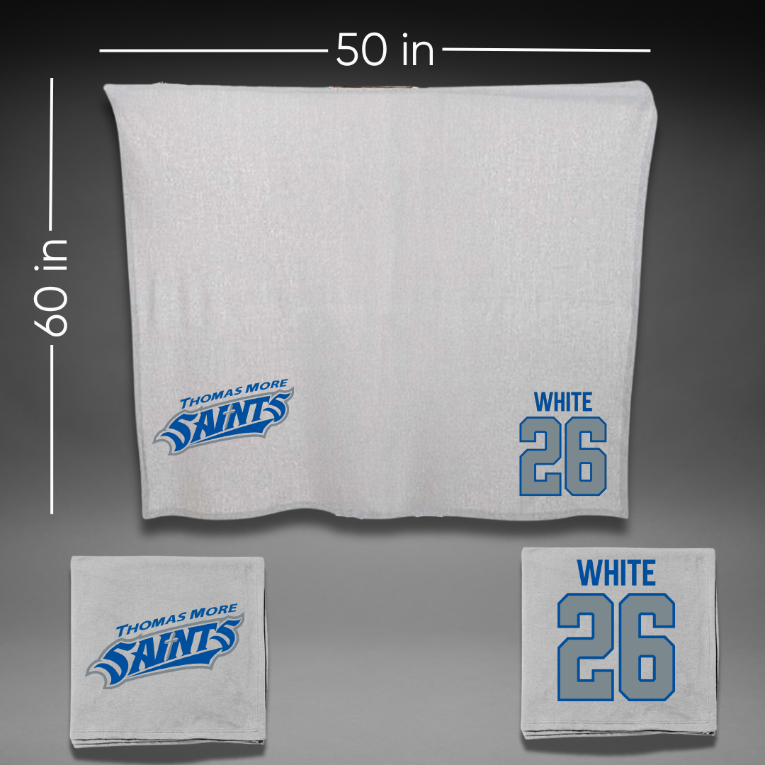 Thomas More University Lacrosse Gray Blanket - #26 Whitney White