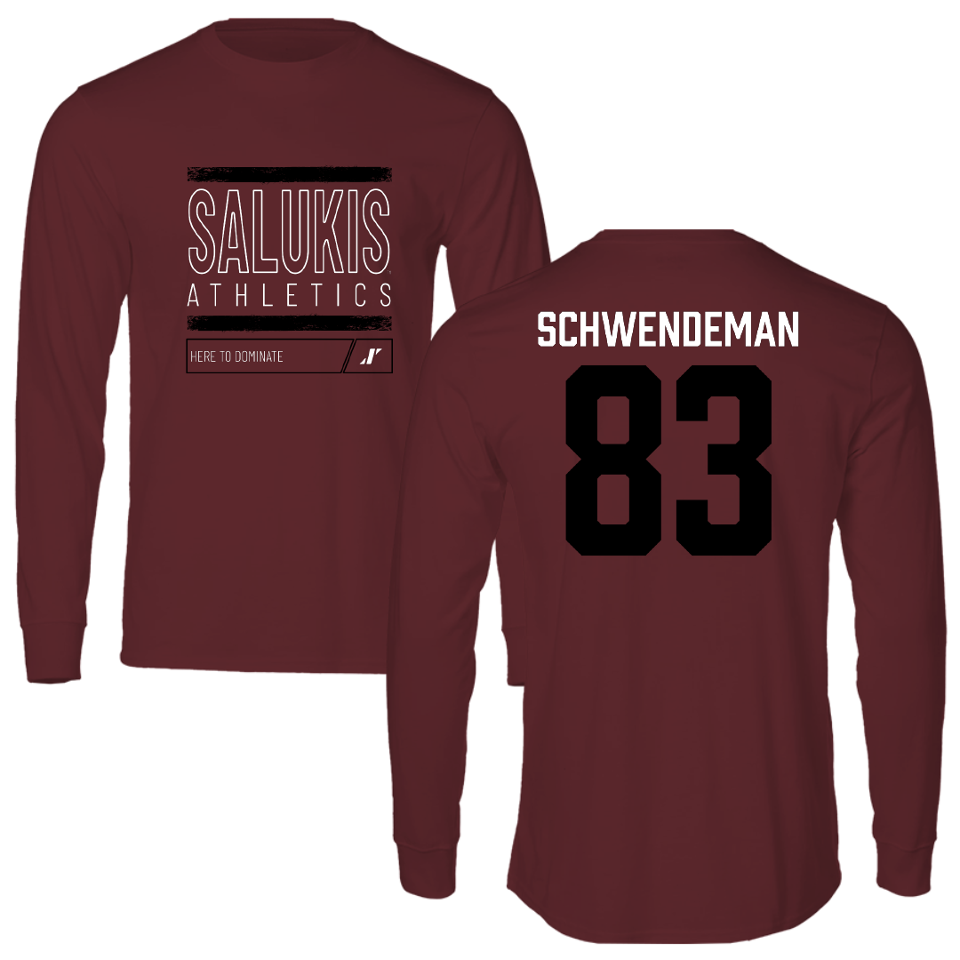 Southern Illinois University at Carbondale Football Maroon Dominate Long Sleeve - #83 Ryan Schwendeman