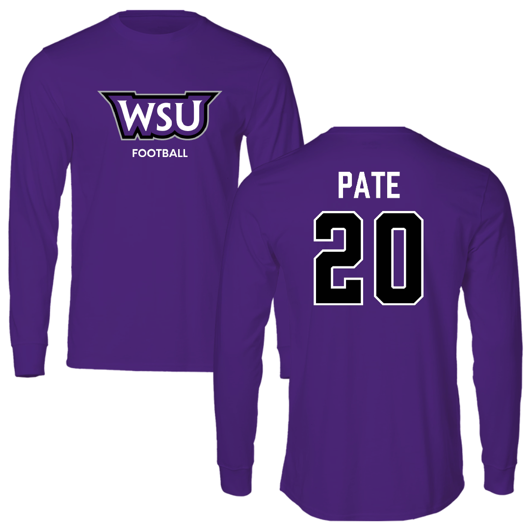 Weber State University Football Purple Performance Long Sleeve - #20 Montae Pate