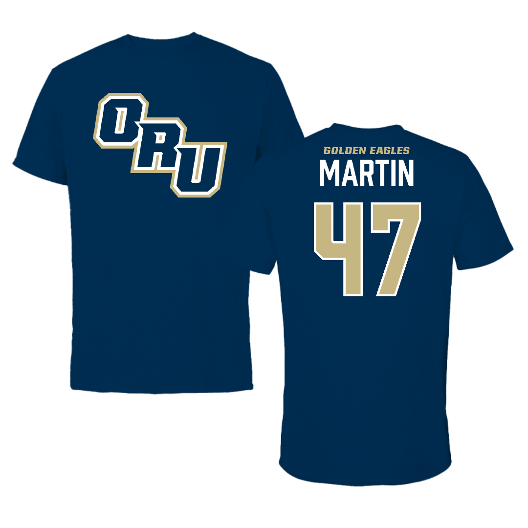 Oral Roberts University Baseball Navy Tee - #47 Trent Martin