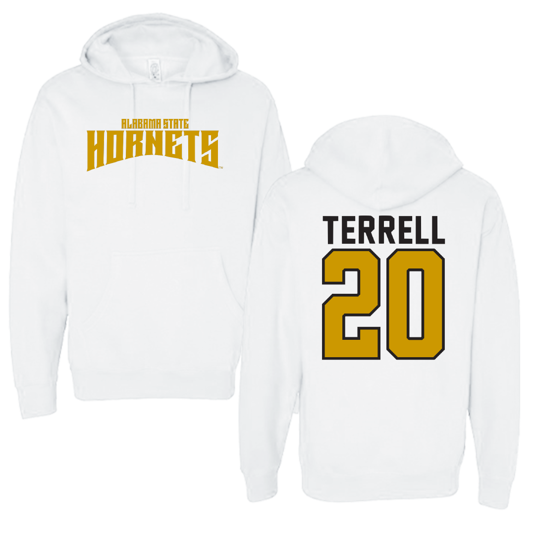 Alabama State University Softball White Classic Hoodie - #20 Jaibriel Terrell