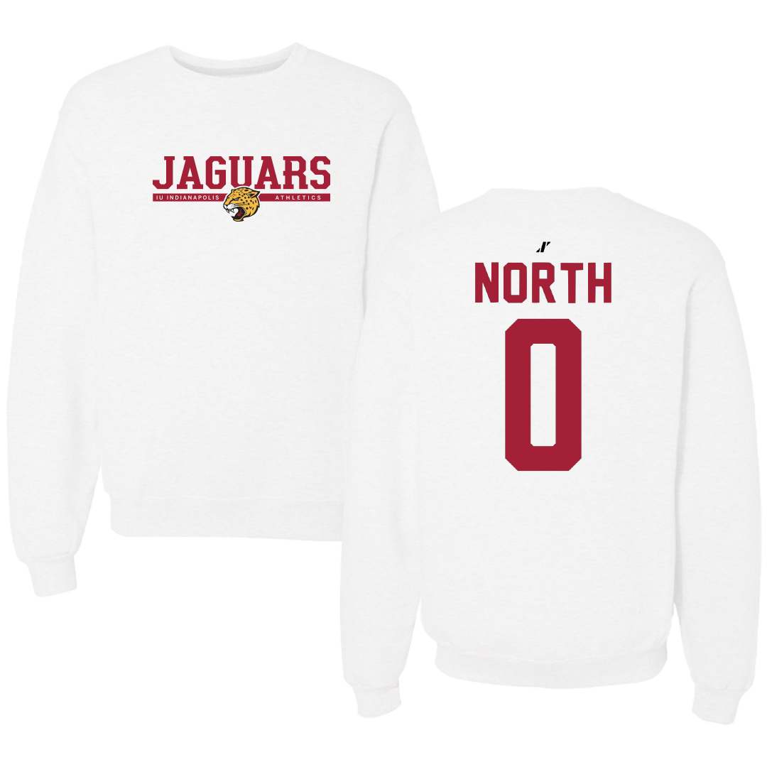 Indiana University Indianapolis Soccer White Crewneck - #0 Arissa North