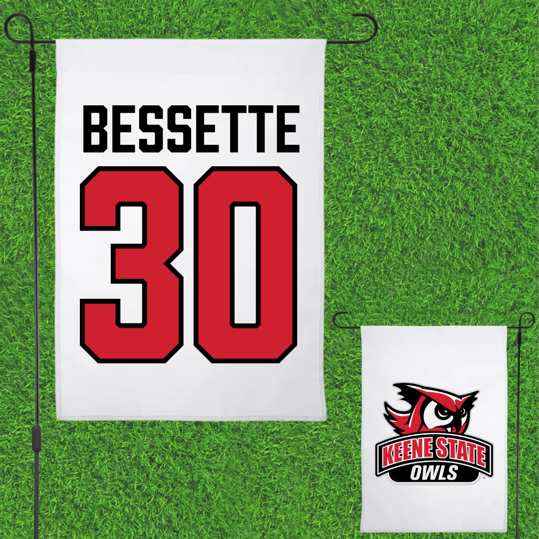 Keene State College Lacrosse White Garden Flag - #30 Mabelle Bessette