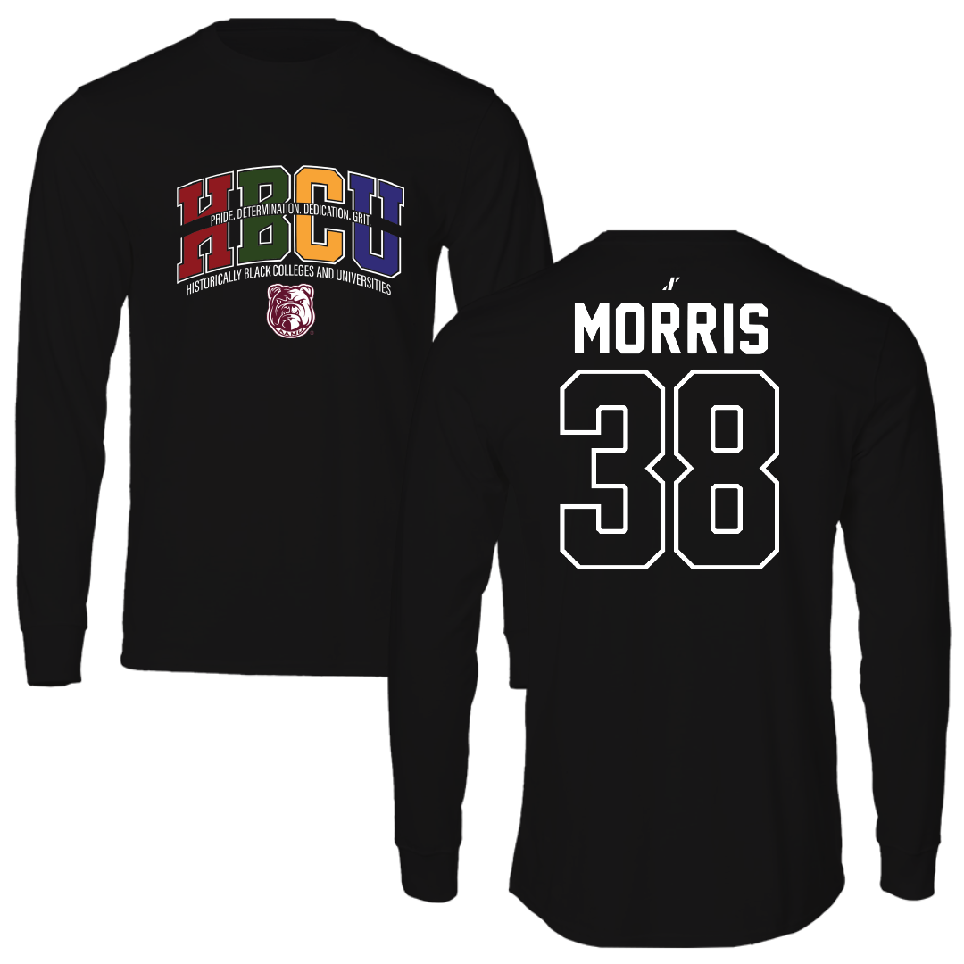 Alabama A&M University Baseball Black HBCU Long Sleeve - #38 Charles Morris