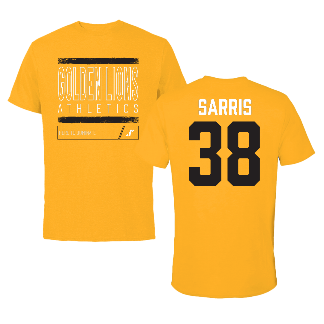 University of Arkansas-Pine Bluff Football Gold Dominate Performance Tee - #38 Dean Sarris