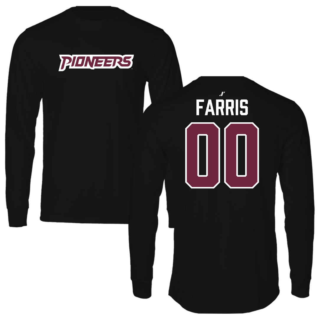 Texas Woman's University Soccer Black Performance Long Sleeve - #00 Amanda Farris