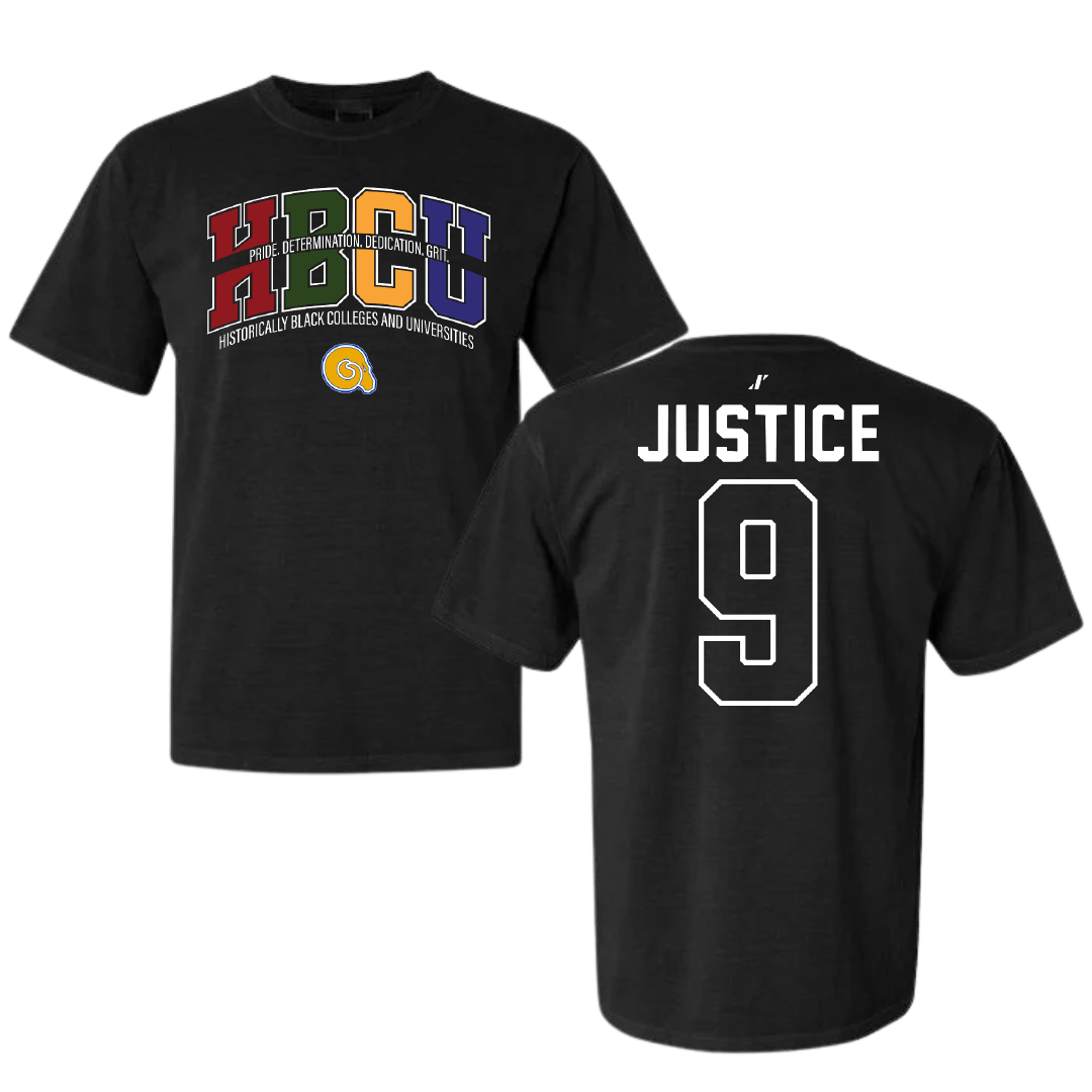 Albany State University Baseball Black HBCU Comfort Colors Tee - #9 Trent Justice