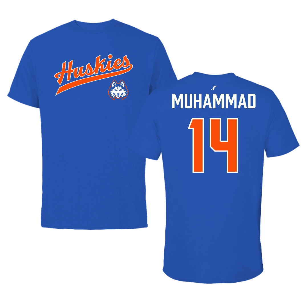 Houston Christian University Football Blue General Tee - #14 Taurean Muhammad