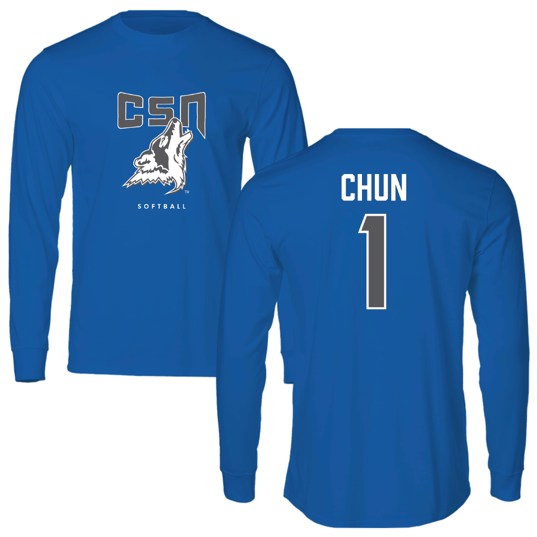 College of Southern Nevada Softball Blue Long Sleeve - #1 Jaydah Chun