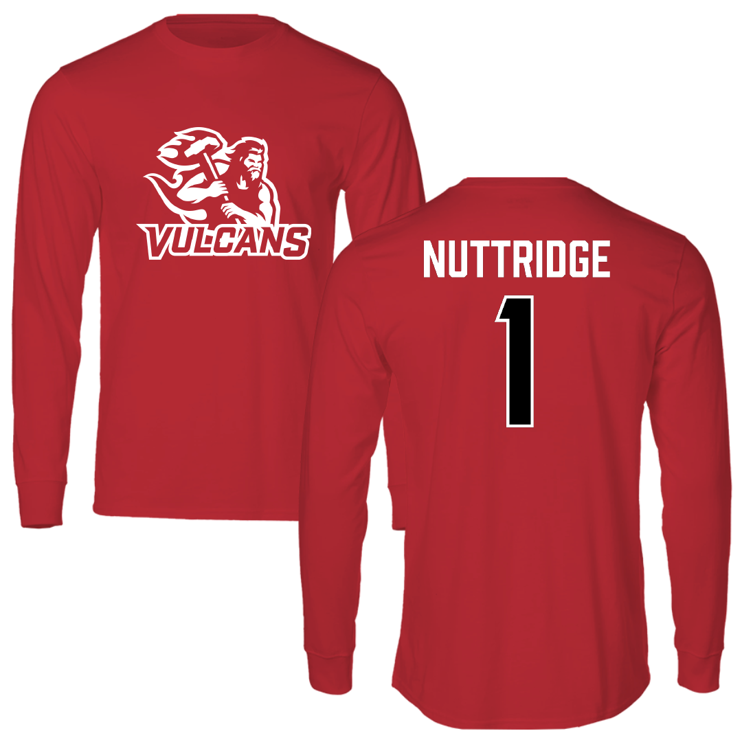 PennWest California Baseball Red Performance Long Sleeve - #1 Jason Nuttridge