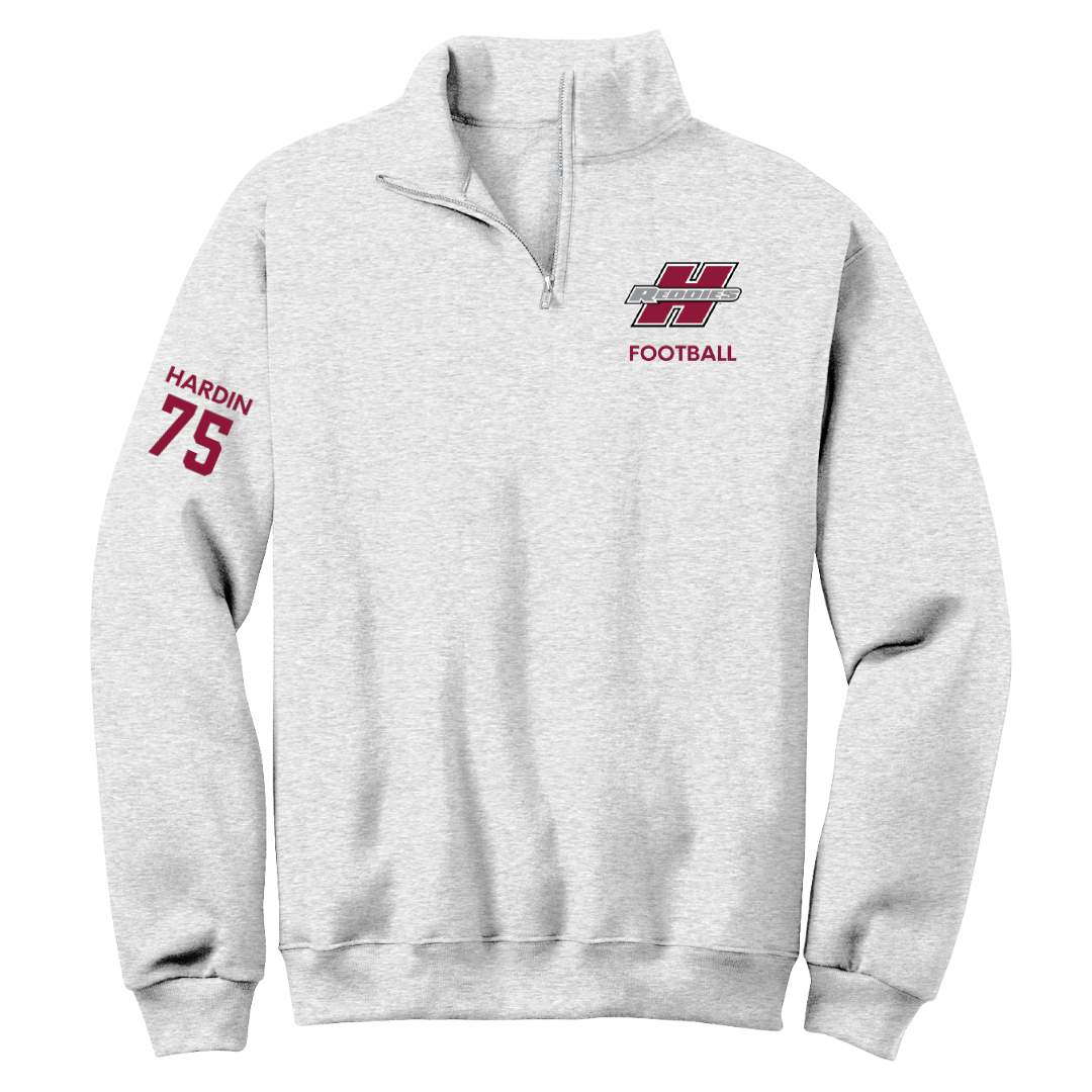 Henderson State University Football Light Gray Quarter-Zip - #75 Elijah Hardin