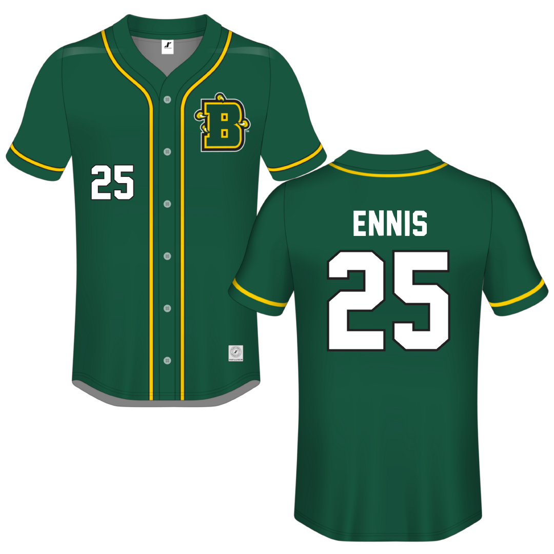 SUNY Brockport Green Button-Down Jersey - #25 Aubrey Ennis