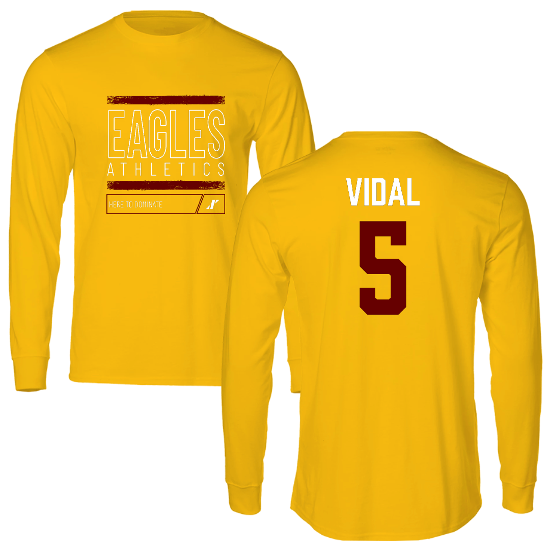 Winthrop University Soccer Gold Dominate Long Sleeve - #5 Ayden Vidal