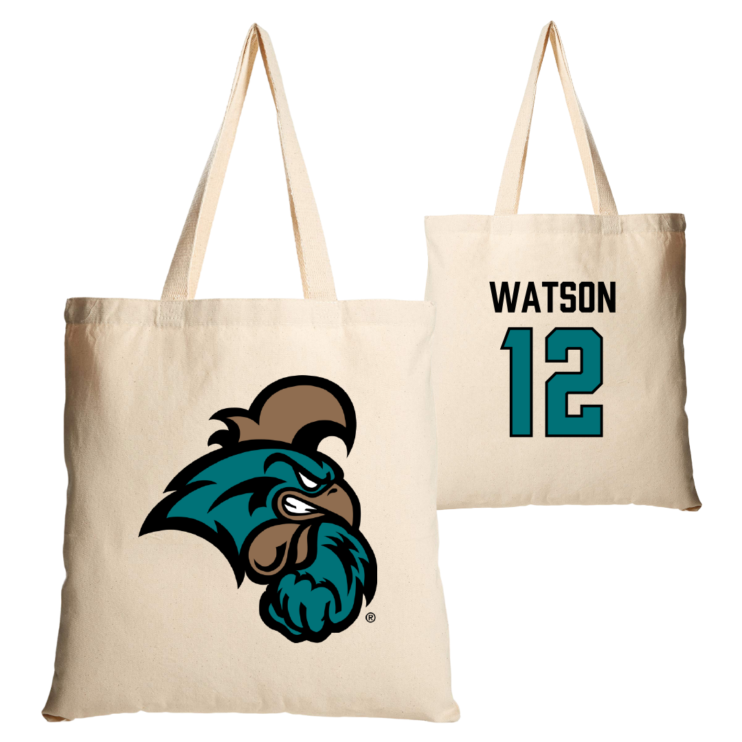 Coastal Carolina University Baseball Tan Canvas Tote Bag - #12 Rex Watson