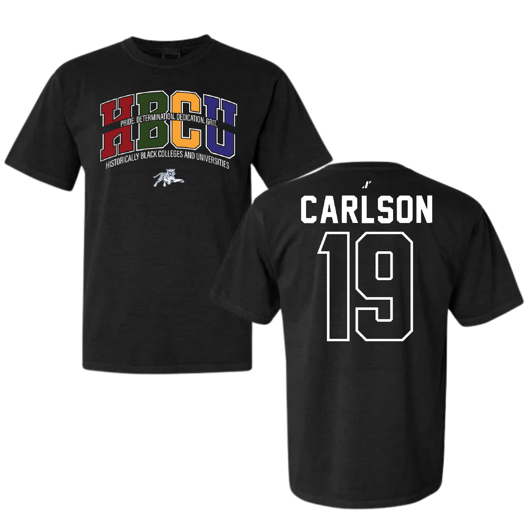 Jackson State University Softball Black HBCU Comfort Colors Tee - #19 Kristina Carlson