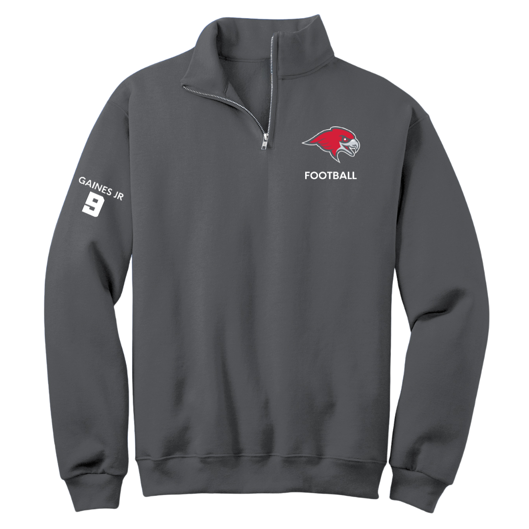 Montclair State University Football Dark Gray Quarter-Zip - #9 Nasir Gaines Jr