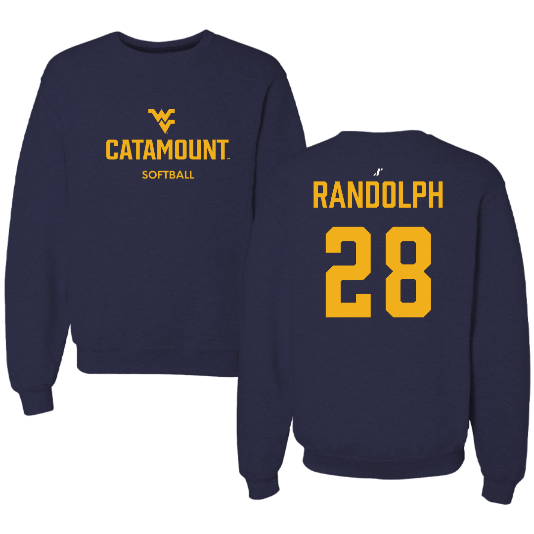 Potomac State College Softball Navy Crewneck - #28 Delaney Randolph