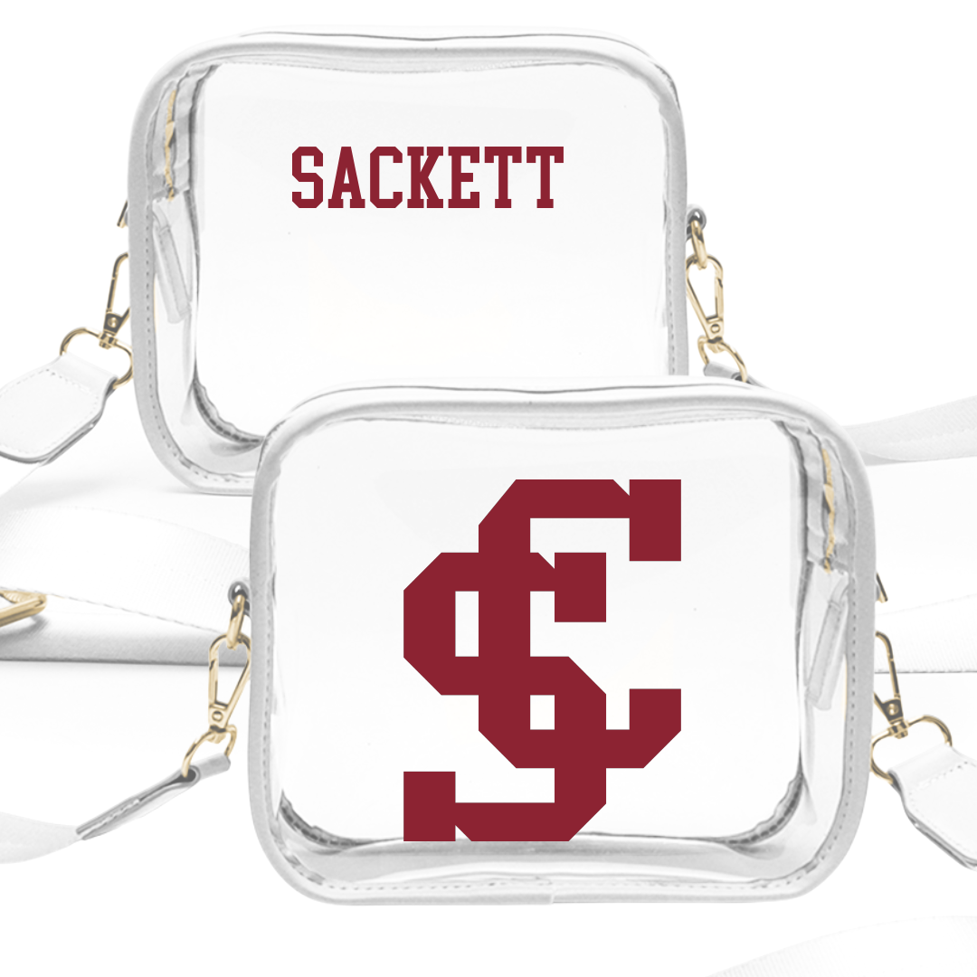 Santa Clara University Rowing (M) White Clear Stadium Bag - Sam Sackett