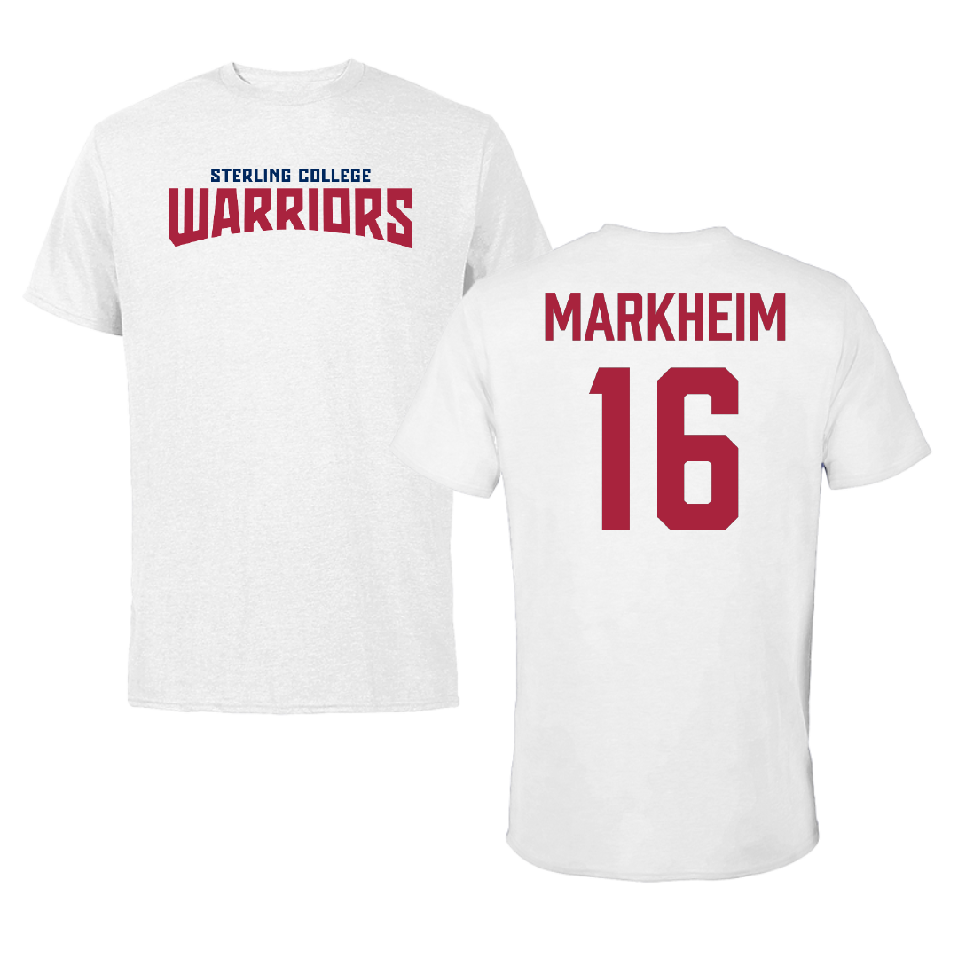 Sterling College Baseball White Classic Tee - #16 Paxton Markheim