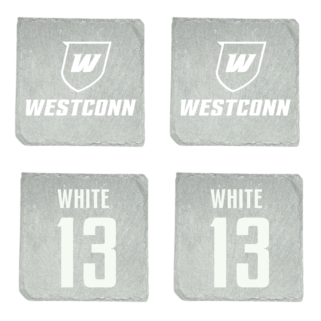 Western Connecticut State University Volleyball (W) Stone Coaster (4 Pack)  - #13 Teagan White