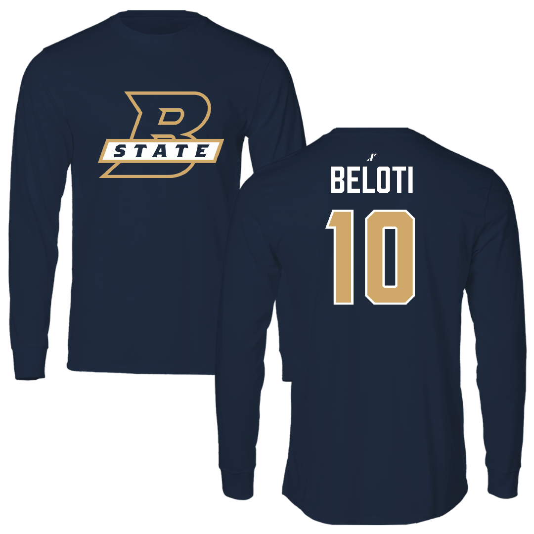 Bluefield State University Basketball (M) Navy Performance Long Sleeve - #10 Jayden Beloti