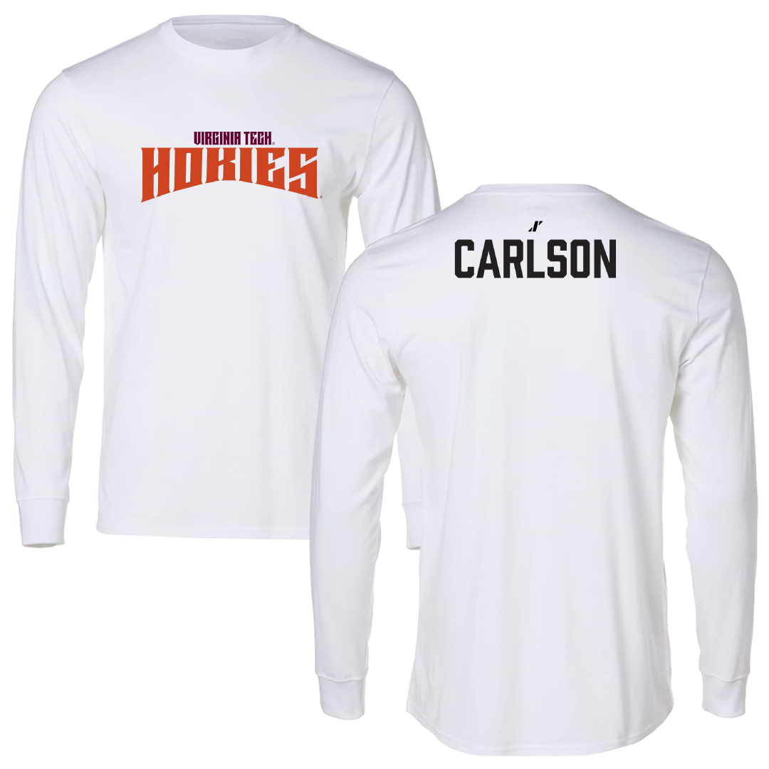 Virginia Tech Cheer White Classic Performance Long Sleeve - Daniel Carlson