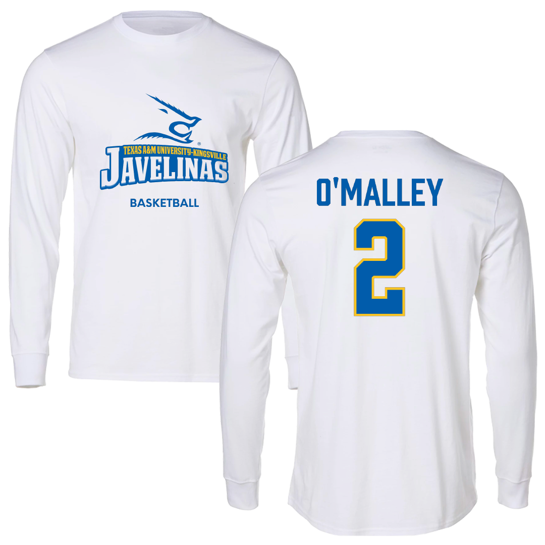 Texas A&M University-Kingsville Basketball (W) White Long Sleeve - #2 Alyssa O'Malley