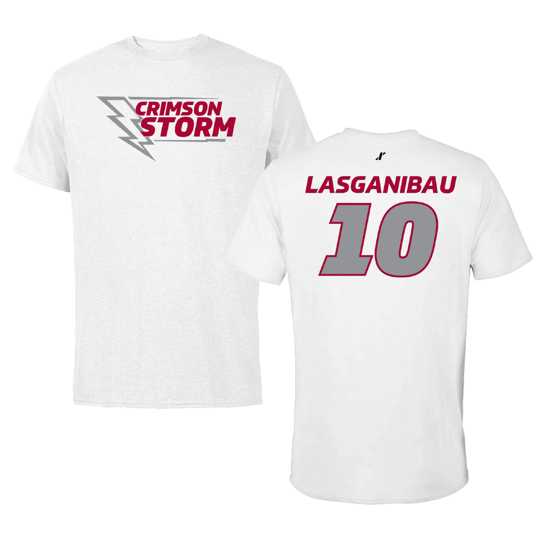 Southern Nazarene University Rugby (M) White Performance Tee - #10 Daniel Lasganibau