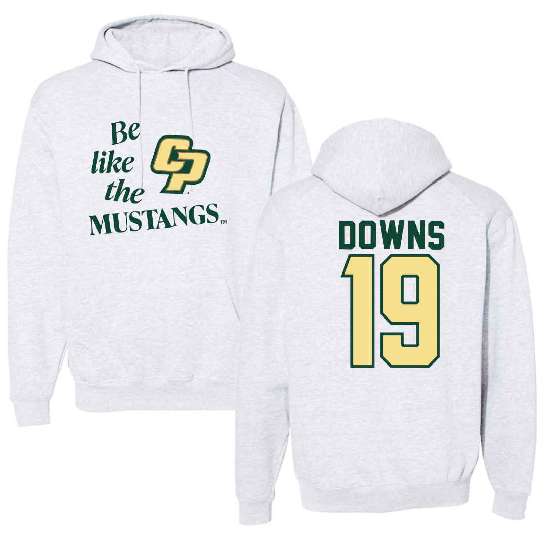 Cal Poly Baseball Light Gray Be Like Us Hoodie - #19 Chris Downs