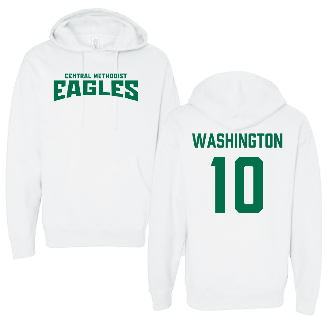 Central Methodist University Basketball (M) White Classic Hoodie - #10 Blake Washington