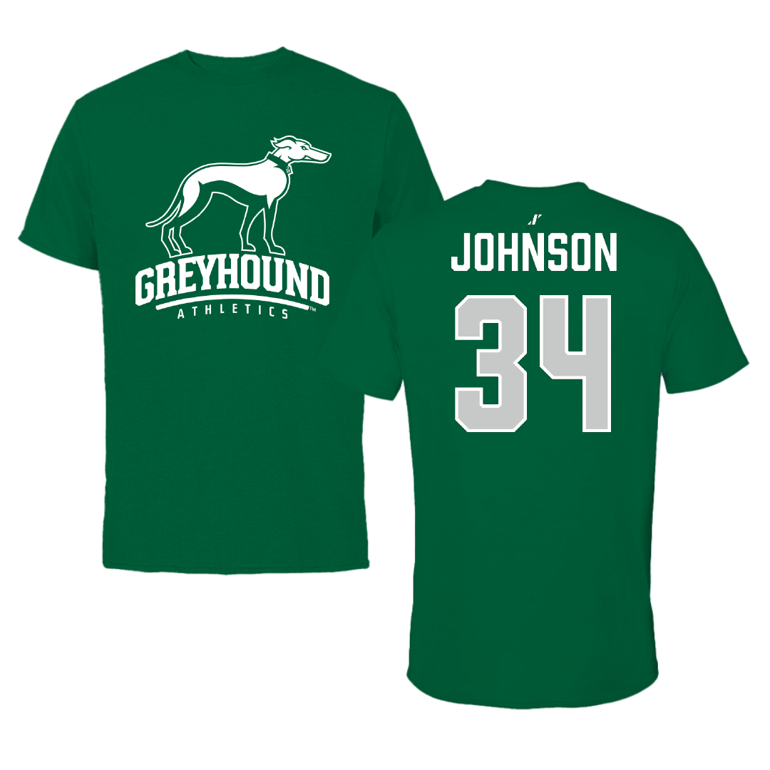 Eastern New Mexico University Football Green Tee - #34 Xavier Johnson