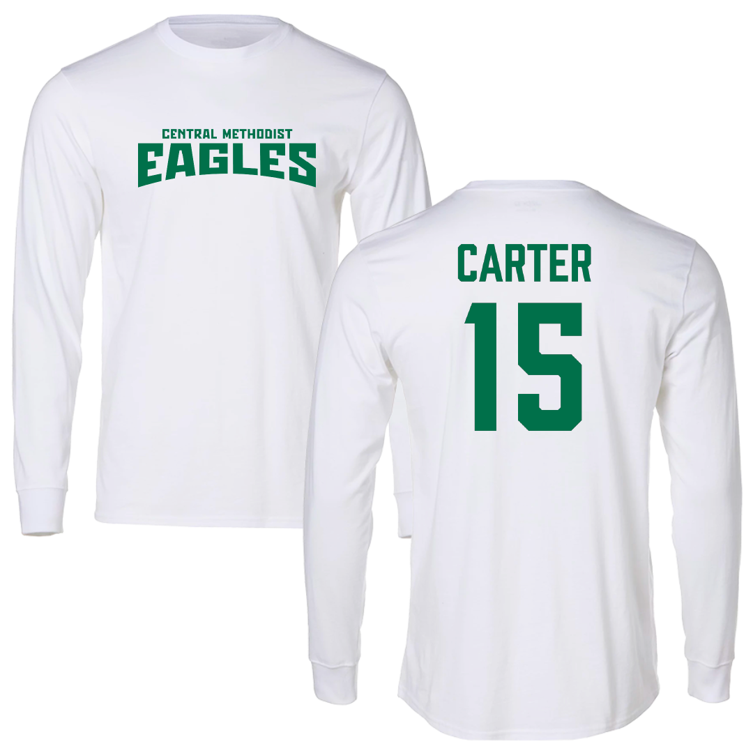Central Methodist University Basketball (M) White Classic Long Sleeve - #15 William Carter