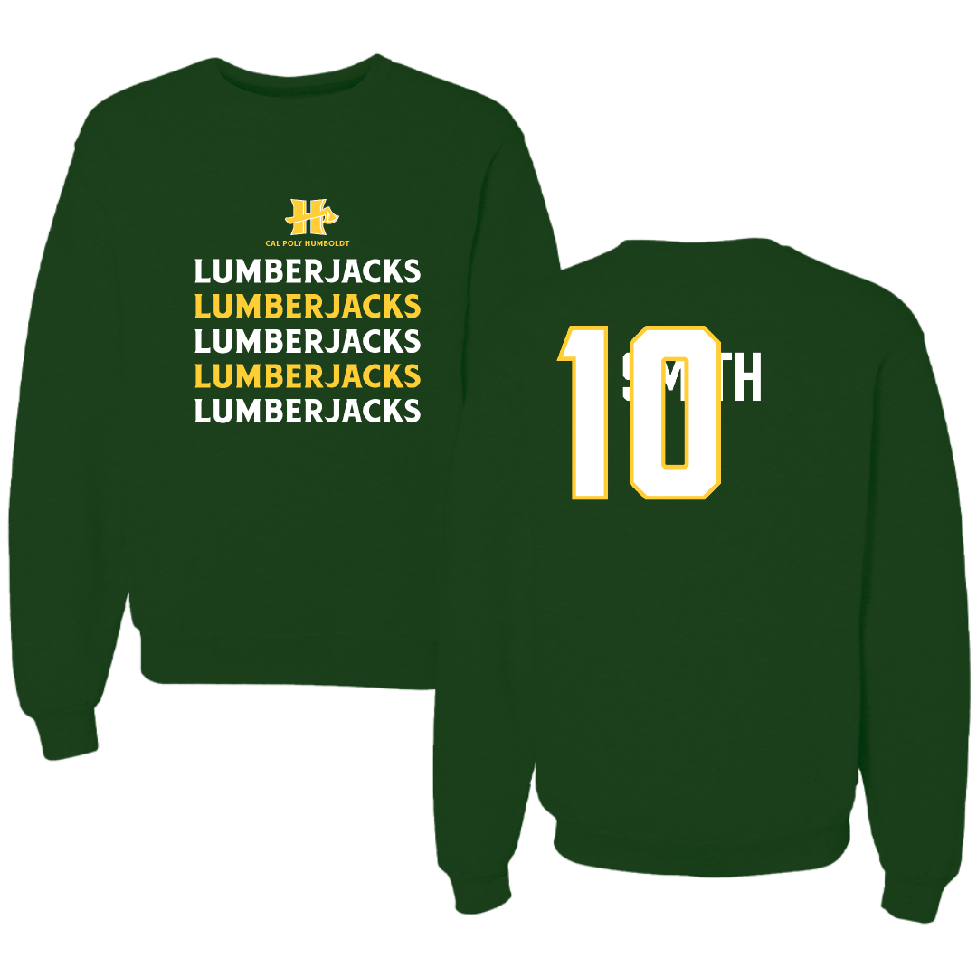 Cal Poly Humboldt Basketball (W) Forest Green General Crewneck - #10 Jordyn Smith