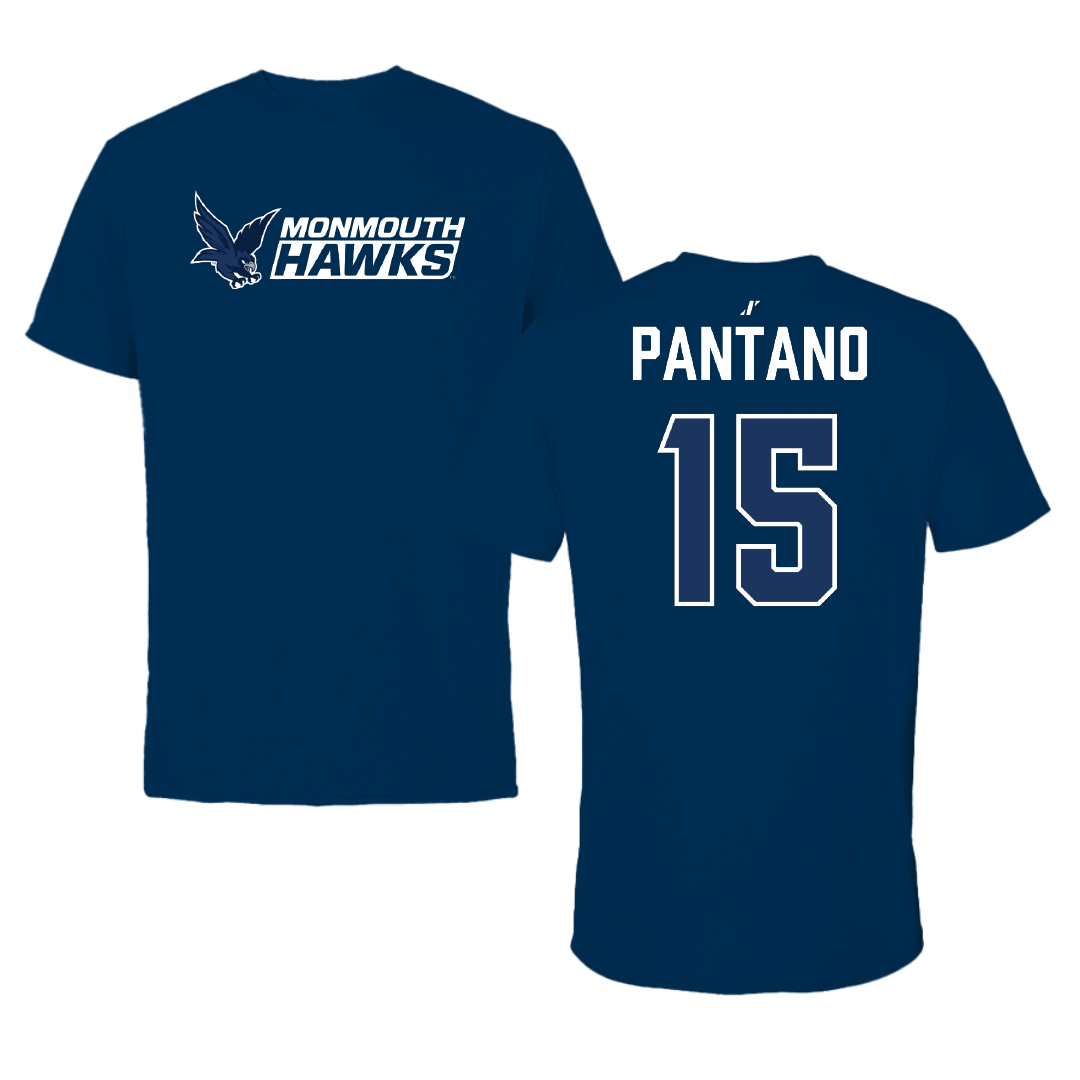 Monmouth University Soccer Navy General Performance Tee - #15 Marco Pantano