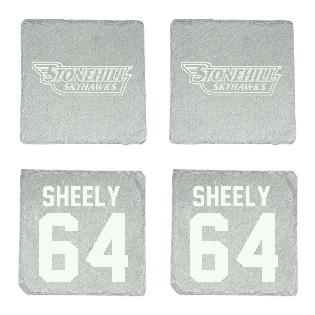 Stonehill College Football Stone Coaster (4 Pack)  - #64 Logan Sheely