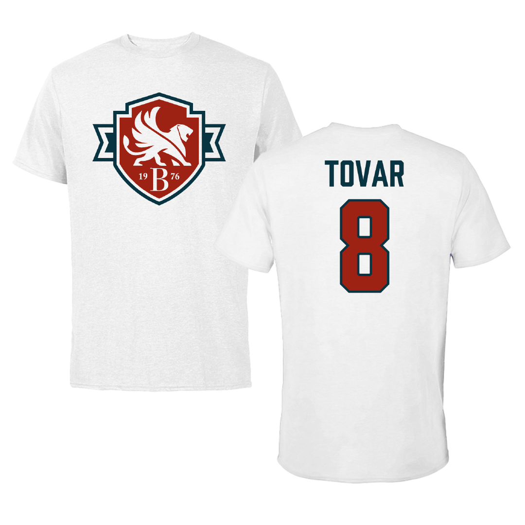 Bethesda University Basketball (M) White Performance Tee - #8 Omar Tovar