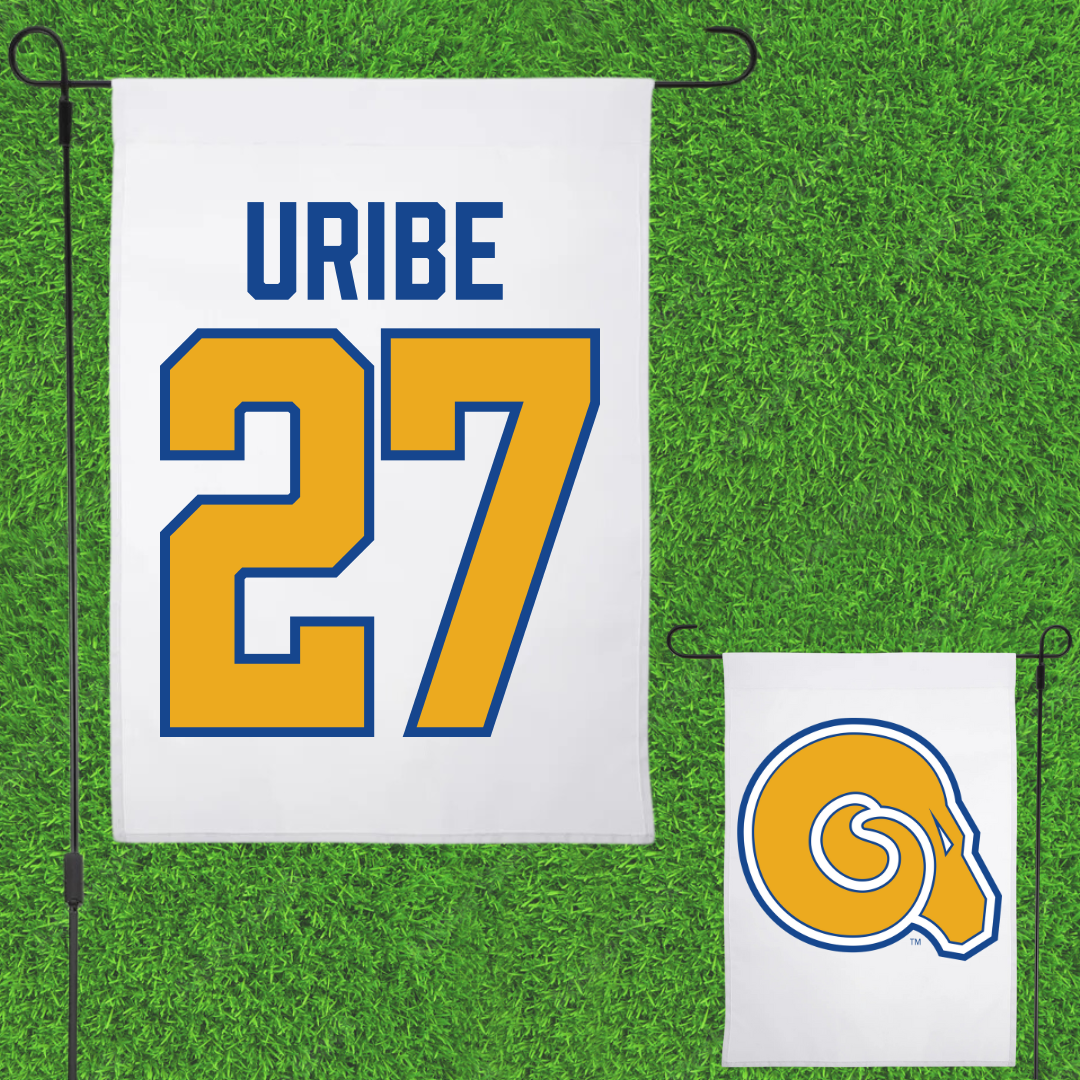 Albany State University Baseball White Garden Flag - #27 Mylon Uribe