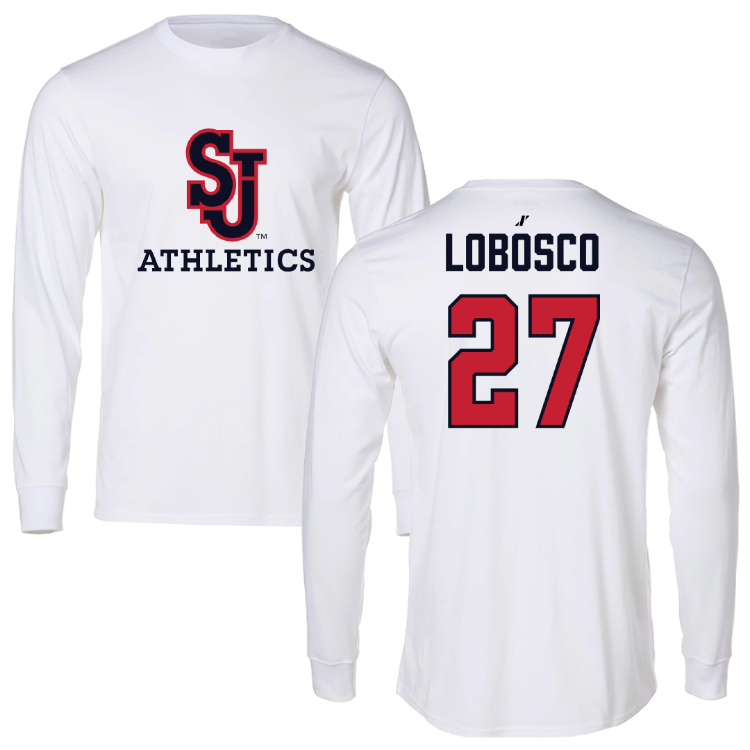 St. John's University (New York) Softball White Performance Long Sleeve - #27 Bianca Lobosco
