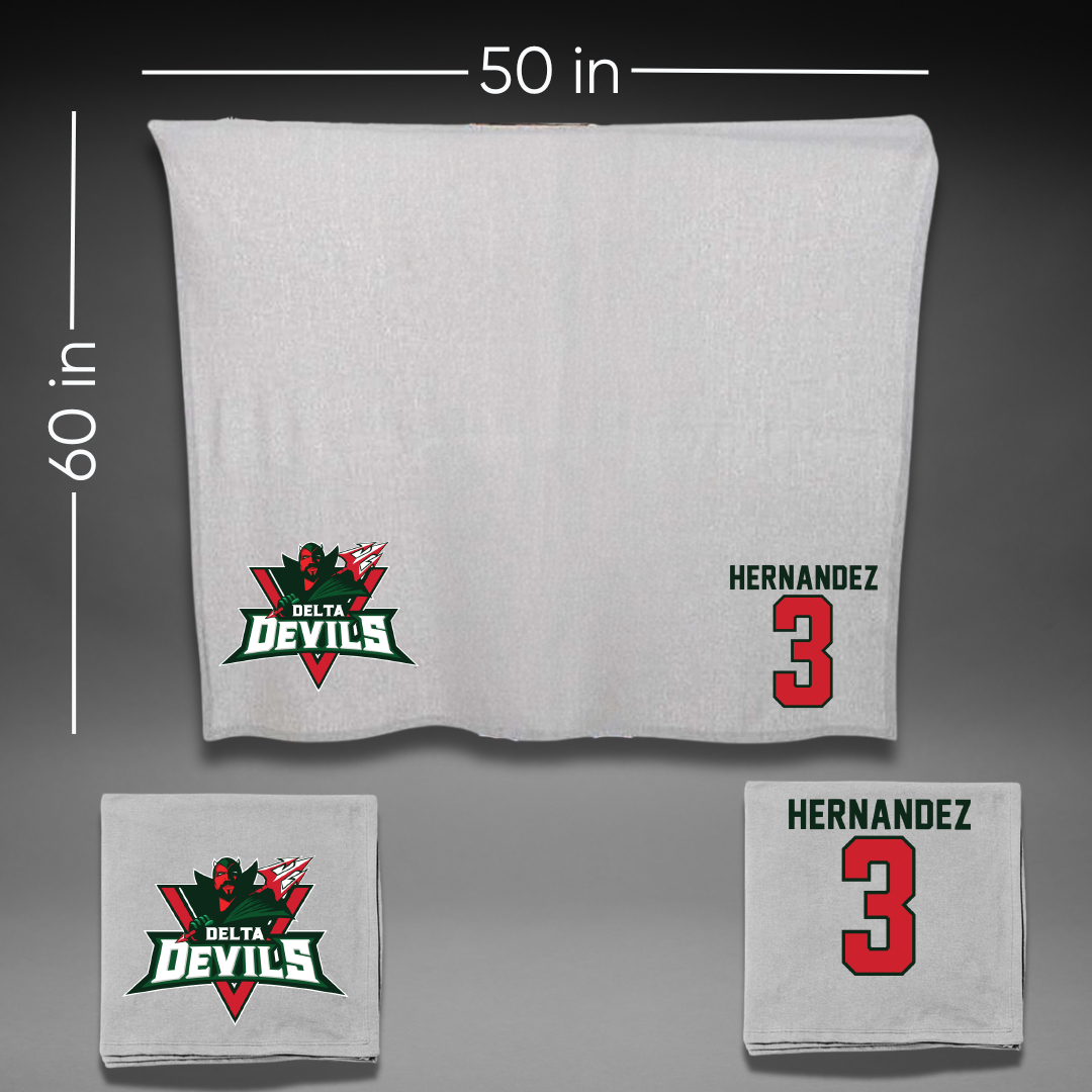 Mississippi Valley State University Soccer Gray Blanket - #3 Genesis Hernandez