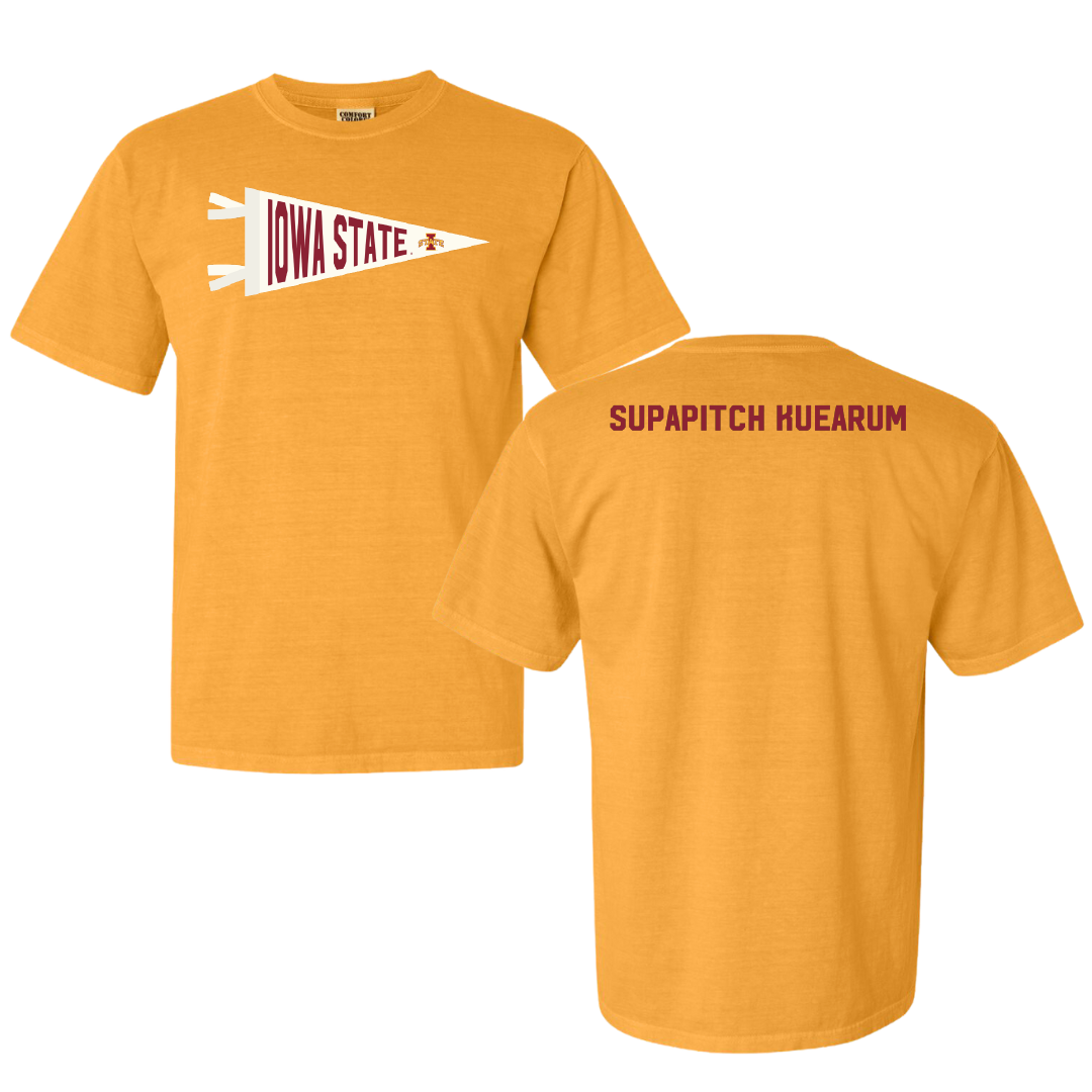 Iowa State University Tennis Gold Pennant Comfort Colors Tee - Anna Supapitch Kuearum